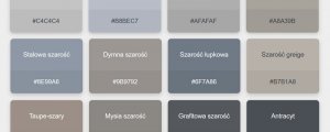 Odcienie szarości - nazwy, kody. Szarości we wnętrzach