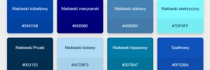 Odcienie niebieskiego - nazwy, kody kolorów. Odcienie niebieskiego we wnętrzach